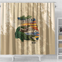 Alligator Alcatraz Retro Shower Curtain The Swamp - Wonder Print Shop