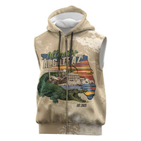 Alligator Alcatraz Retro Sleeveless Zip Hoodie The Swamp - Wonder Print Shop