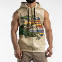 Alligator Alcatraz Retro Sleeveless Zip Hoodie The Swamp - Wonder Print Shop