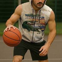 Alligator Alcatraz Retro Sleeveless Zip Hoodie The Swamp - Wonder Print Shop
