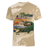 Alligator Alcatraz Retro Women V-Neck T-Shirt The Swamp - Wonder Print Shop