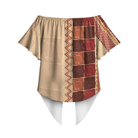 Zimbabwe Heritage Kudhinda Inspired Print Off Shoulder Wrap Waist Top