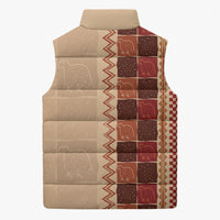 Zimbabwe Heritage Kudhinda Inspired Print Sleeveless Puffer Jacket
