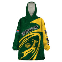 Personalised South Africa Rugby 2023 Wearable Blanket Hoodie Bokke Champions Sporty Dynamics - Wonder Print Shop