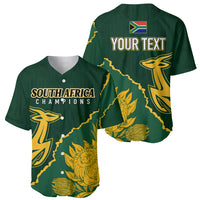 Personalised South Africa Rugby 2023 Baseball Jersey Bokke Champions Kente Ethnic LT7 - Wonder Print Shop