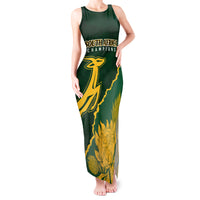 Personalised South Africa Rugby 2023 Tank Maxi Dress Bokke Champions Kente Ethnic - Wonder Print Shop