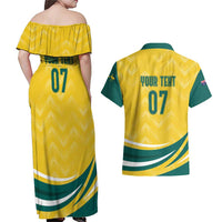 Australia 2024 Olympics Custom Couples Matching Off Shoulder Maxi Dress and Hawaiian Shirt Rise of the Roos LT7 - Wonder Print Shop
