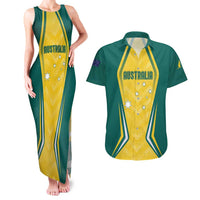 Australia 2024 Olympics Custom Couples Matching Tank Maxi Dress and Hawaiian Shirt Rise of the Roos LT7 - Wonder Print Shop