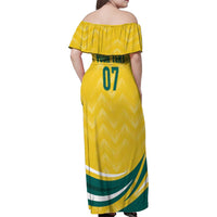 Australia 2024 Olympics Custom Family Matching Off Shoulder Maxi Dress and Hawaiian Shirt Rise of the Roos LT7 - Wonder Print Shop