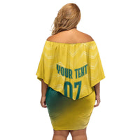 Australia 2024 Olympics Custom Family Matching Off Shoulder Short Dress and Hawaiian Shirt Rise of the Roos LT7 - Wonder Print Shop