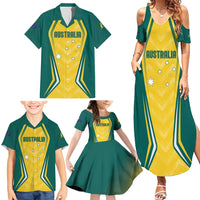Australia 2024 Olympics Custom Family Matching Summer Maxi Dress and Hawaiian Shirt Rise of the Roos - Wonder Print Shop