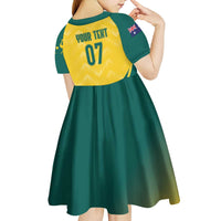 Australia 2024 Olympics Custom Kid Short Sleeve Dress Rise of the Roos - Wonder Print Shop
