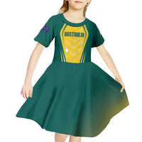 Australia 2024 Olympics Custom Kid Short Sleeve Dress Rise of the Roos - Wonder Print Shop
