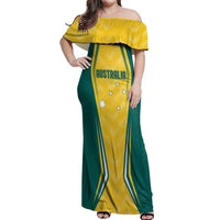 Australia 2024 Olympics Custom Off Shoulder Maxi Dress Rise of the Roos - Wonder Print Shop