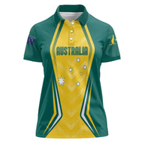 Australia 2024 Olympics Custom Women Polo Shirt Rise of the Roos - Wonder Print Shop