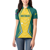 Australia 2024 Olympics Custom Women Polo Shirt Rise of the Roos - Wonder Print Shop