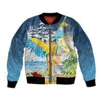 Funny Tropical Christmas Bomber Jacket Tis The Season To Get Tipsy LT7 - Wonder Print Shop