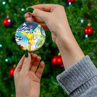 Funny Tropical Christmas Ceramic Ornament Tis The Season To Get Tipsy LT7 - Wonder Print Shop