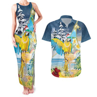 Funny Tropical Christmas Couples Matching Tank Maxi Dress and Hawaiian Shirt Tis The Season To Get Tipsy LT7 - Wonder Print Shop