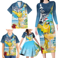 Funny Tropical Christmas Family Matching Long Sleeve Bodycon Dress and Hawaiian Shirt Tis The Season To Get Tipsy LT7 - Wonder Print Shop