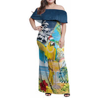 Funny Tropical Christmas Family Matching Off Shoulder Maxi Dress and Hawaiian Shirt Tis The Season To Get Tipsy LT7 - Wonder Print Shop