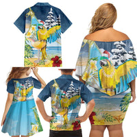 Funny Tropical Christmas Family Matching Off Shoulder Short Dress and Hawaiian Shirt Tis The Season To Get Tipsy LT7 - Wonder Print Shop