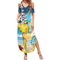 Funny Tropical Christmas Family Matching Summer Maxi Dress and Hawaiian Shirt Tis The Season To Get Tipsy - Wonder Print Shop