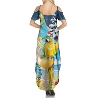 Funny Tropical Christmas Family Matching Summer Maxi Dress and Hawaiian Shirt Tis The Season To Get Tipsy - Wonder Print Shop
