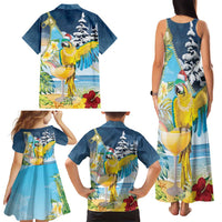 Funny Tropical Christmas Family Matching Tank Maxi Dress and Hawaiian Shirt Tis The Season To Get Tipsy - Wonder Print Shop