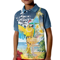 Funny Tropical Christmas Kid Polo Shirt Tis The Season To Get Tipsy - Wonder Print Shop