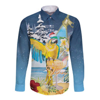 Funny Tropical Christmas Long Sleeve Button Shirt Tis The Season To Get Tipsy - Wonder Print Shop