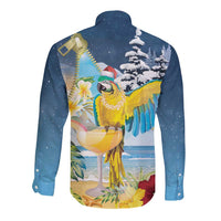 Funny Tropical Christmas Long Sleeve Button Shirt Tis The Season To Get Tipsy - Wonder Print Shop