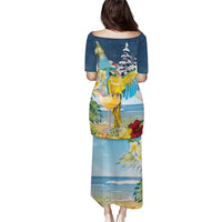 Funny Tropical Christmas Puletasi Tis The Season To Get Tipsy - Wonder Print Shop