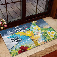 Funny Tropical Christmas Rubber Doormat Tis The Season To Get Tipsy - Wonder Print Shop