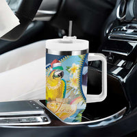 Funny Tropical Christmas Tumbler With Handle Tis The Season To Get Tipsy - Wonder Print Shop