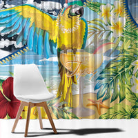 Funny Tropical Christmas Window Curtain Tis The Season To Get Tipsy - Wonder Print Shop