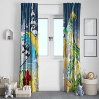Funny Tropical Christmas Window Curtain Tis The Season To Get Tipsy - Wonder Print Shop