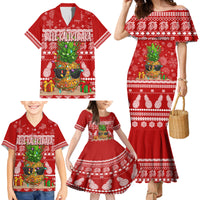 Hawaii Pineapple Christmas Family Matching Mermaid Dress and Hawaiian Shirt Mele Kalikimaka LT7 - Wonder Print Shop
