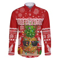 Hawaii Pineapple Christmas Family Matching Off Shoulder Maxi Dress and Hawaiian Shirt Mele Kalikimaka LT7 - Wonder Print Shop
