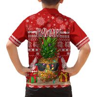 Hawaii Pineapple Christmas Family Matching Off Shoulder Short Dress and Hawaiian Shirt Mele Kalikimaka LT7 - Wonder Print Shop