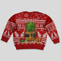 Hawaii Pineapple Christmas Kid Ugly Christmas Sweater Mele Kalikimaka - Wonder Print Shop