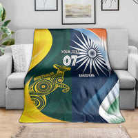Custom India and Australia Cricket Blanket Special Half-Half Mix