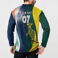 Custom India and Australia Cricket Button Sweatshirt Special Half-Half Mix LT7 - Wonder Print Shop