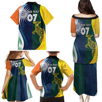 Custom India and Australia Cricket Family Matching Puletasi and Hawaiian Shirt Special Half-Half Mix - Wonder Print Shop