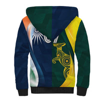 Custom India and Australia Cricket Sherpa Hoodie Special Half-Half Mix - Wonder Print Shop