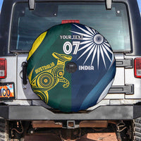 Custom India and Australia Cricket Spare Tire Cover Special Half-Half Mix - Wonder Print Shop