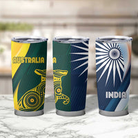 Custom India and Australia Cricket Tumbler Cup Special Half-Half Mix - Wonder Print Shop