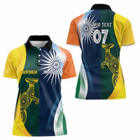 Custom India and Australia Cricket Women Polo Shirt Special Half-Half Mix - Wonder Print Shop
