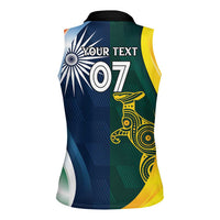 Custom India and Australia Cricket Women Sleeveless Polo Shirt Special Half-Half Mix - Wonder Print Shop