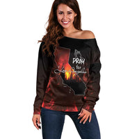 So-Cal Wildfire Off Shoulder Sweater LA Stay Strong